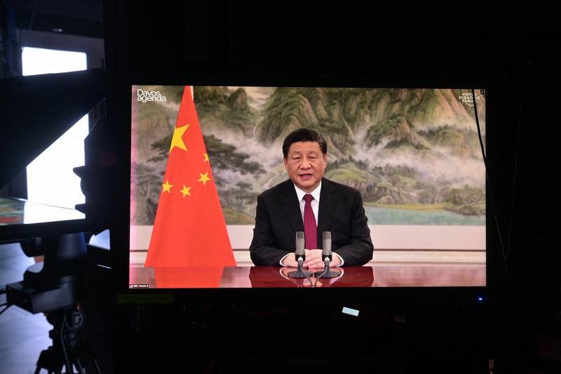 Xi Jinping participa la Davos prin videoconferinta, Foto: Fabrice COFFRINI / AFP / Profimedia