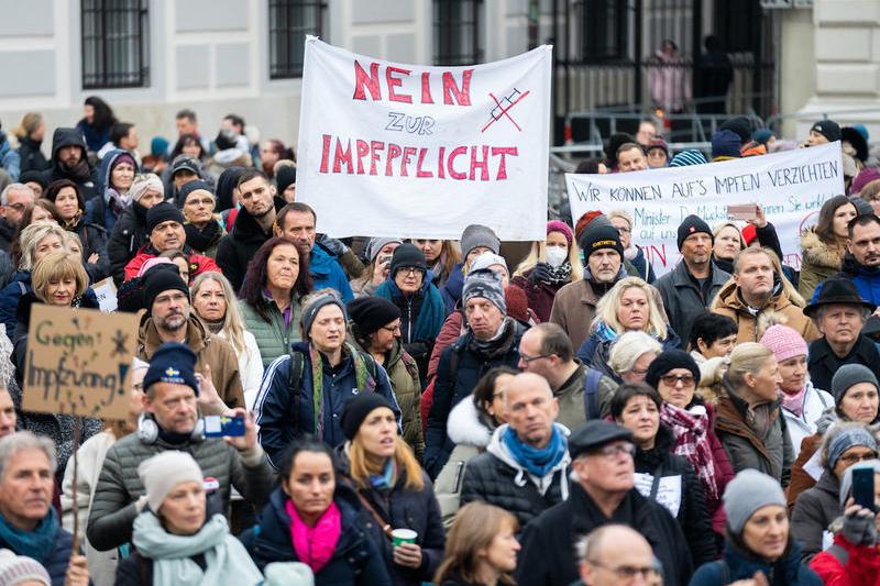 Protest in Austria impotriva vaccinarii obligatorii, Foto: AFP / AFP / Profimedia