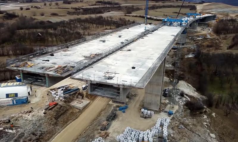 Viaductul Talmacel - primele segmente s-au unit, Foto: Captura video