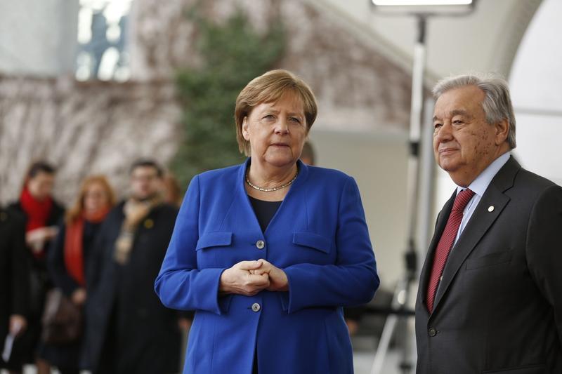 Angela Merkel alaturi de secretarul general al ONU, Antonio Guterres, Foto: Simone Kuhlmey-Pacific Press / Shutterstock Editorial / Profimedia