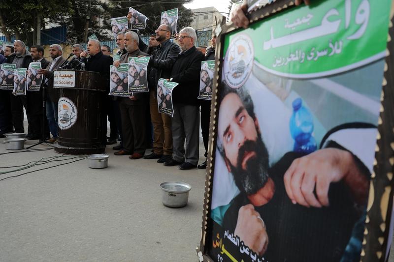 Protest pentru eliberarea lui Hisham Abu Hawash, Foto: Majdi Fathi/NurPhoto / Shutterstock Editorial / Profimedia