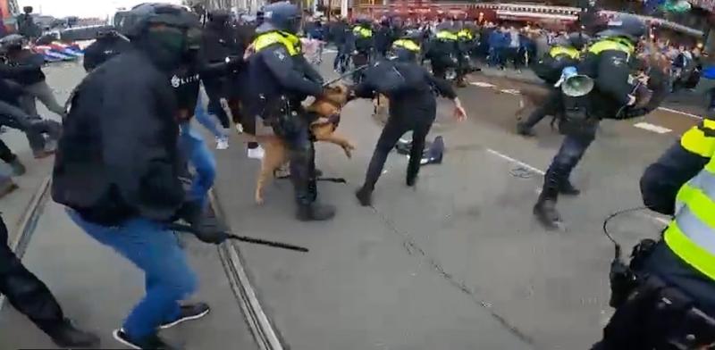 proteste la Amsterdam, Foto: Captura