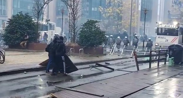 manifestaii anti-restrictii la Bruxelles, Foto: Captura video