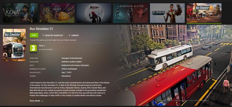 GeForce Now Bus simulator, Foto: NVIDIA