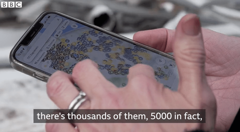 Harta adaposturi antiaeriene Kiev, Foto: Captura BBC