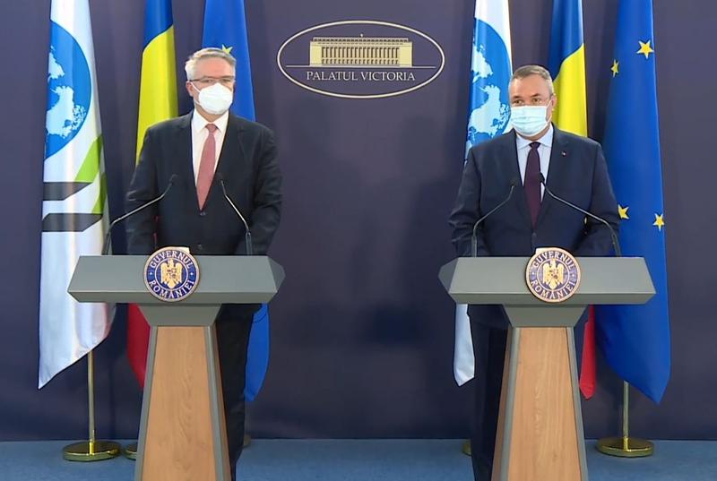 Conferinta Nicolae Ciuca-Mathias Cormann, Foto: Captura Guvern
