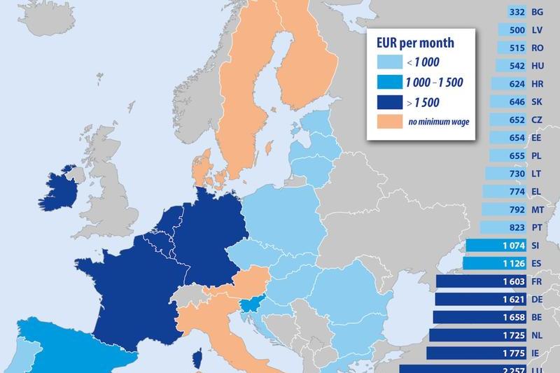 Salariul minim in UE, Foto: Eurostat