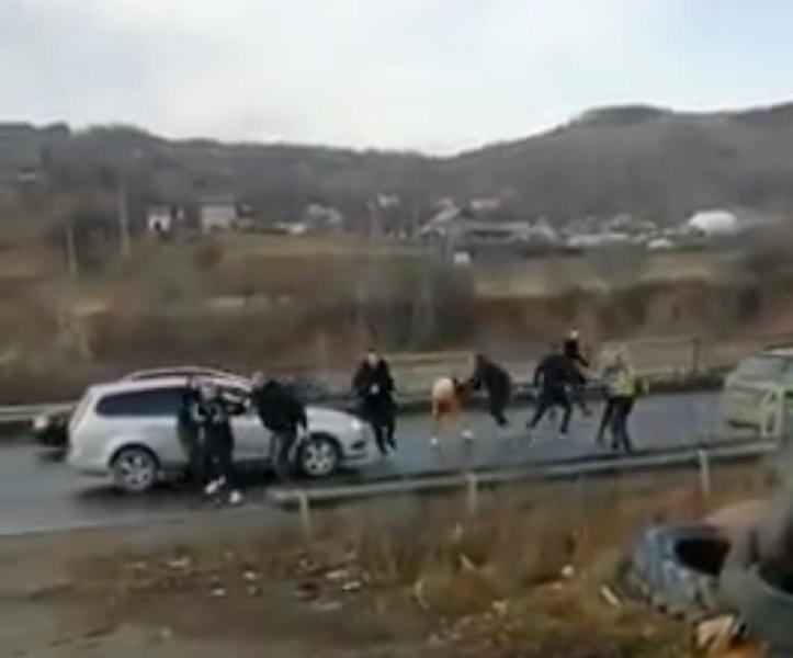 bataie pe DN1, la Comarnic, Foto: Captura