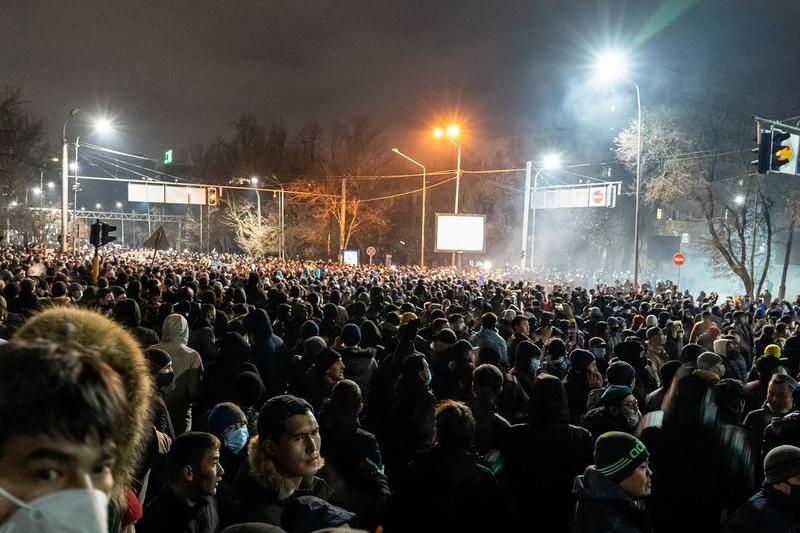 Protest in Almati din cauza scumpirii GPL, Foto: Abduaziz MADYAROV / AFP / Profimedia