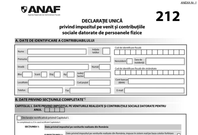Declaratia Unica 2022, Foto: Monitorul Oficial