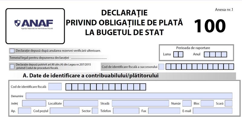 Declaratia 100 - proiect, Foto: ANAF