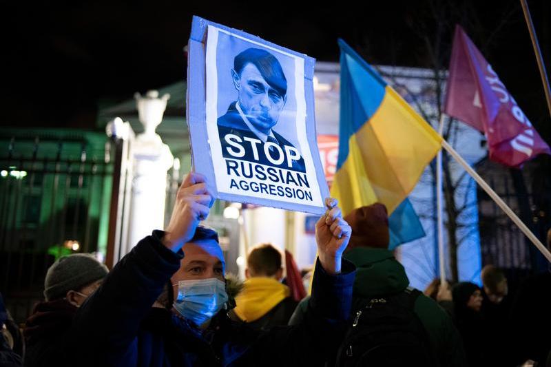 Protest împotriva agresiunii rusești în Ucraina, Foto: Aleksander Kalka / Zuma Press / Profimedia Images