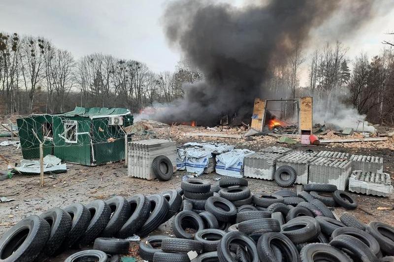 Atac in regiunea Kiev, Foto: Serviciul de graniceri al Ucrainei