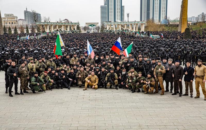 Soldati ceceni mobilizati in Groznii, Foto: Sputnik / Profimedia Images