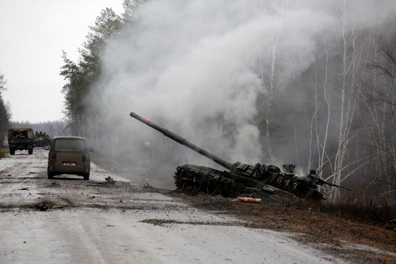 Tanc rusesc distrus de ucraineni, Foto: Anatolii STEPANOV / AFP / Profimedia