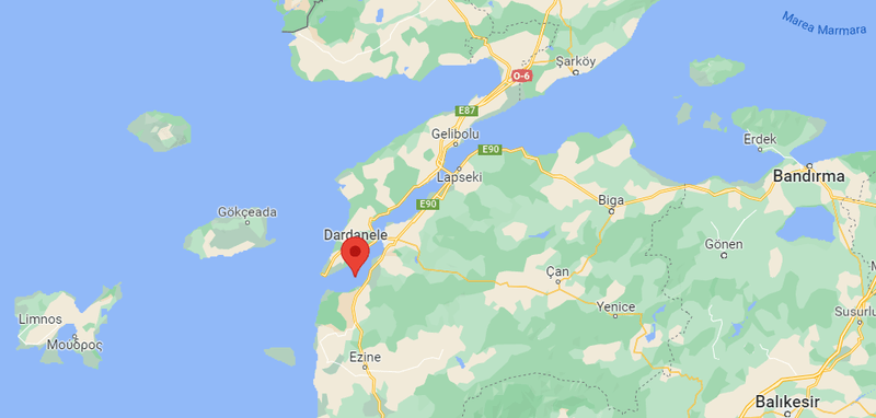 Dardanele, Foto: Captura Google Maps
