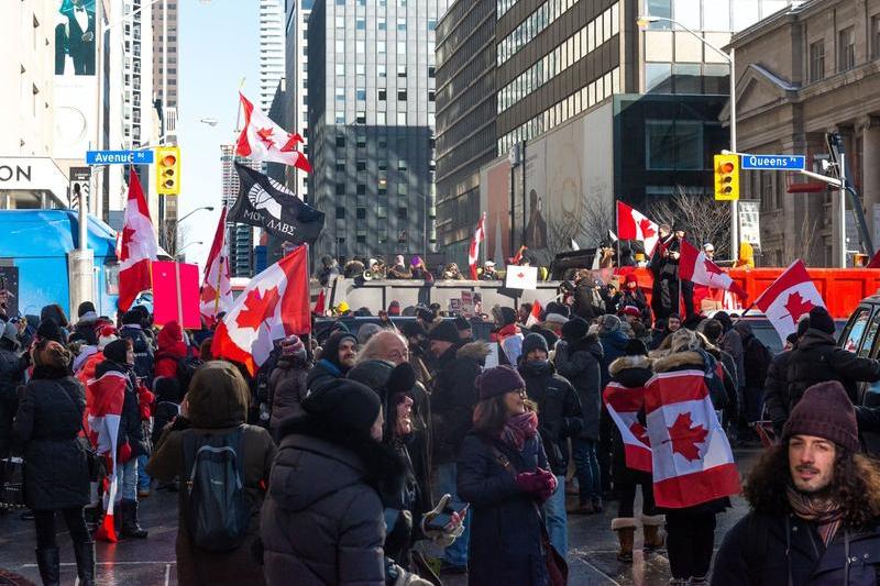 Convoiul Libertatii a blocat marile orase canadiene Toronto si Ottawa, Foto: Anatoliy Cherkasov/NurPhoto / Shutterstock Editorial / Profimedia
