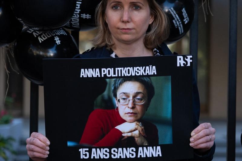 In memoria jurnalistei Anna Politkovskaia, Paris, 2021, Foto: AFP / AFP / Profimedia