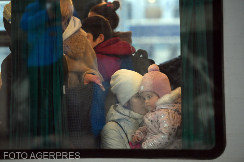 Refugiați din Ucraina sosesc în Gara de Nord din Capitală, Foto: Agerpres