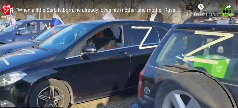 Convoi de masini cu inscriptia Z, Foto: YouTube