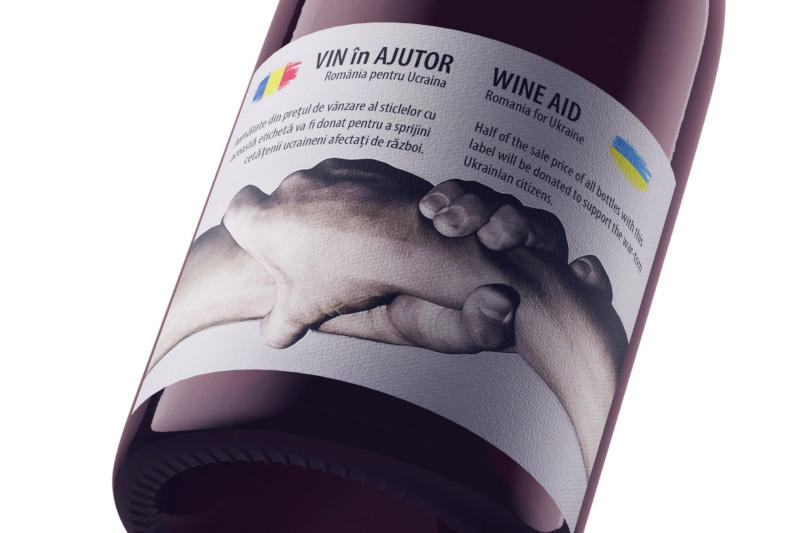 Eticheta de vin a campaniei VIN în AJUTOR / WINE AID, Foto: Hotnews