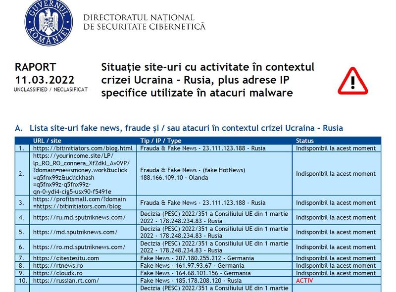 Site-uri fake news - DNSC, Foto: DNSC