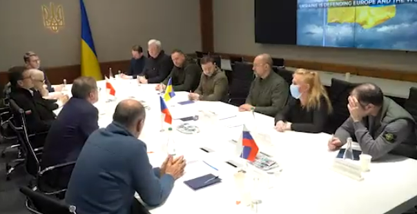 Zelenski si premierii Poloniei, Cehiei si Sloveniei, Foto: Captura video