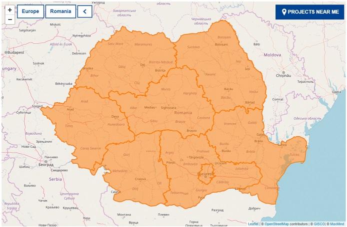 Harta interactiva Kohesio, Foto: Hotnews