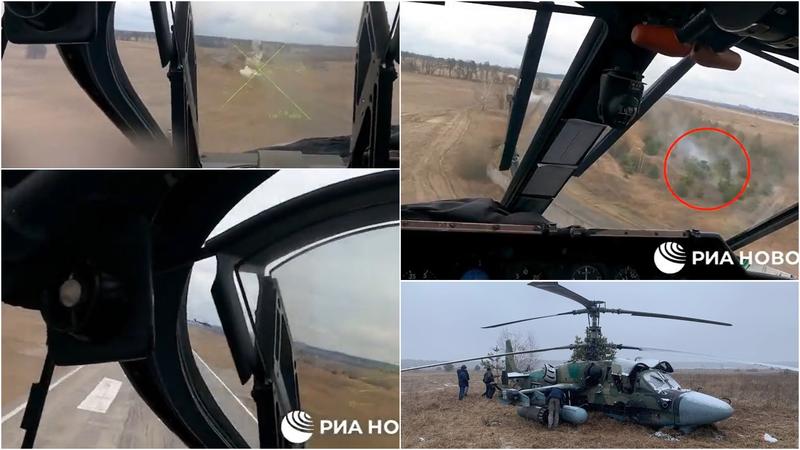 Elicopterul KA-52 care a atacat aeroportul Hostomel, Foto: Colaj foto