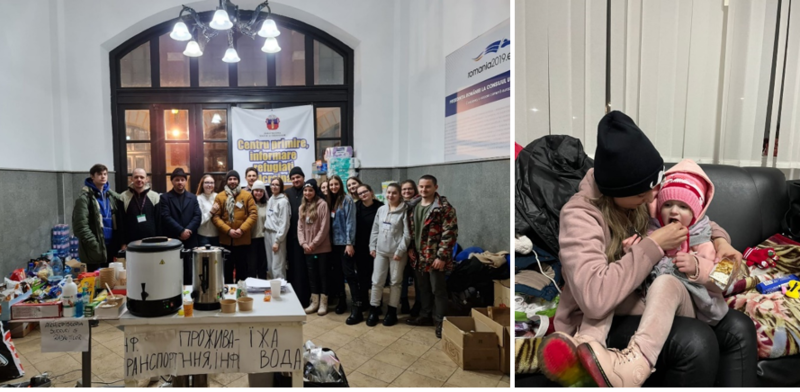 Voluntari ASCOR Suceava în incinta Gării Burdujeni, Suceava, Foto: Hotnews