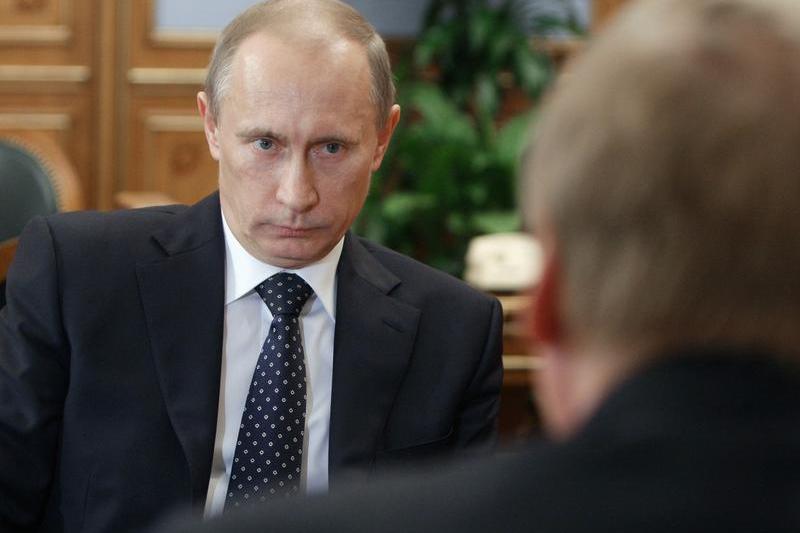 Vladimir Putin la o intalnire cu Anatoli Ciubais (cu spatele), Foto: Alexsey Druginyn / Sputnik / Profimedia Images