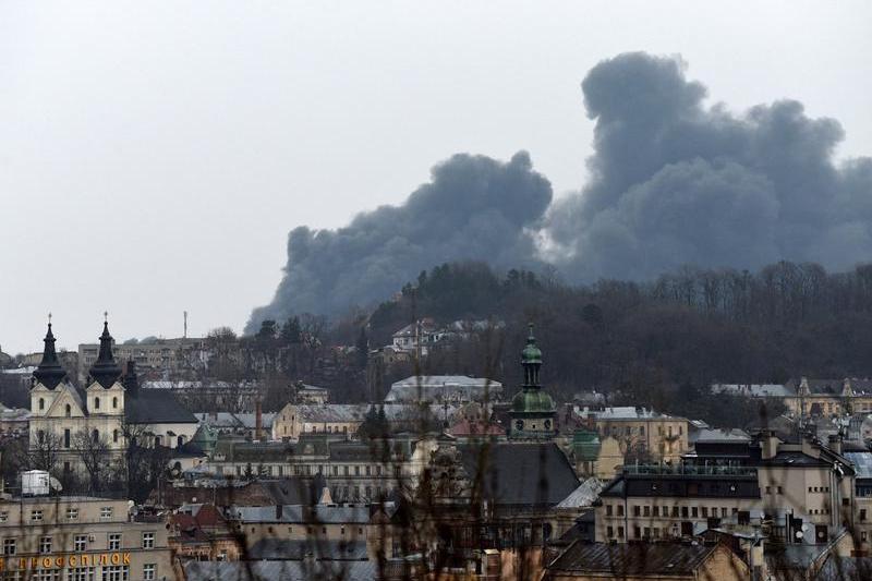 Orașul Liov, lovit cu rachete de ruși (imagine de arhiva), Foto: Yuriy Dyachyshyn / AFP / Profimedia Images