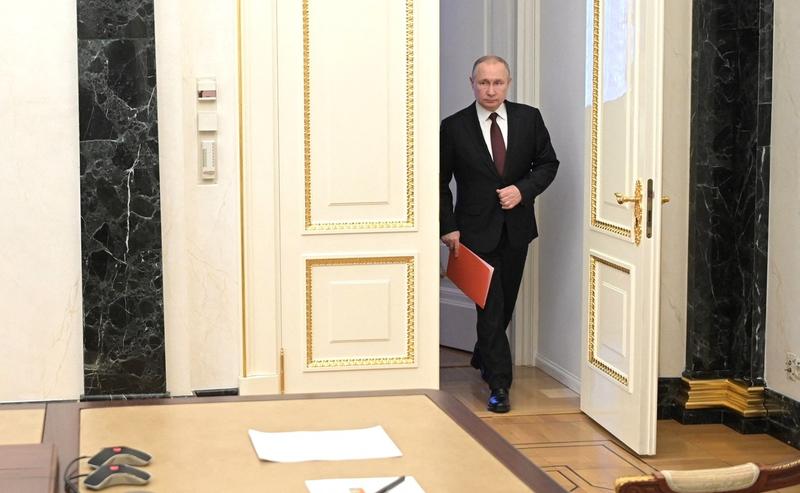 Vladimir Putin înainte de un Consiliu de Securitate al Rusiei, Foto: EyePress via AFP / AFP / Profimedia