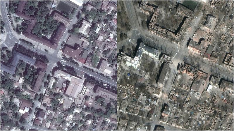 Mariupol - 2021 vs 2022, Foto: Maxar