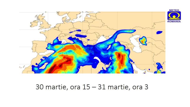 Praf saharian în România, Foto: Administratia Nationala de Meteorologie