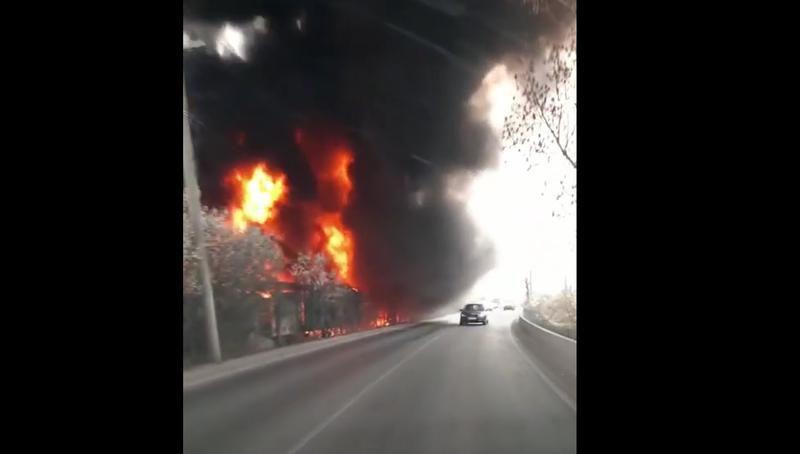 Incendiu la Remat glina, Foto: Captura video