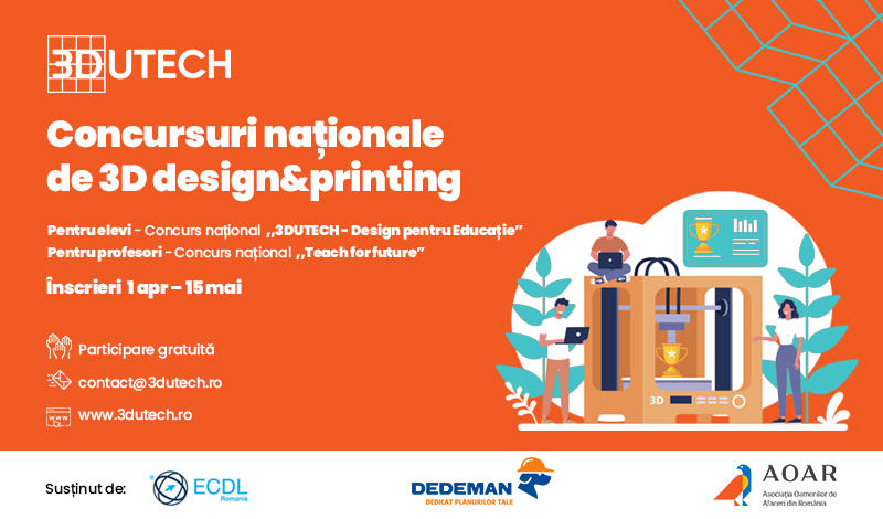 3DUTECH lansează două concursuri naționale de 3D design & printing, Foto: 3DUTECH