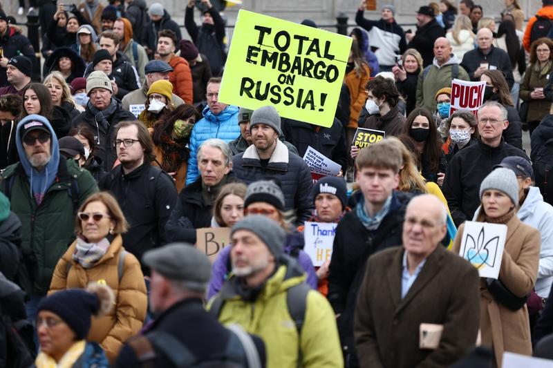 Proteste la Londra față de razboiul pornit de Rusia in Ucraina, Foto: Ben Cawthra / Shutterstock Editorial / Profimedia