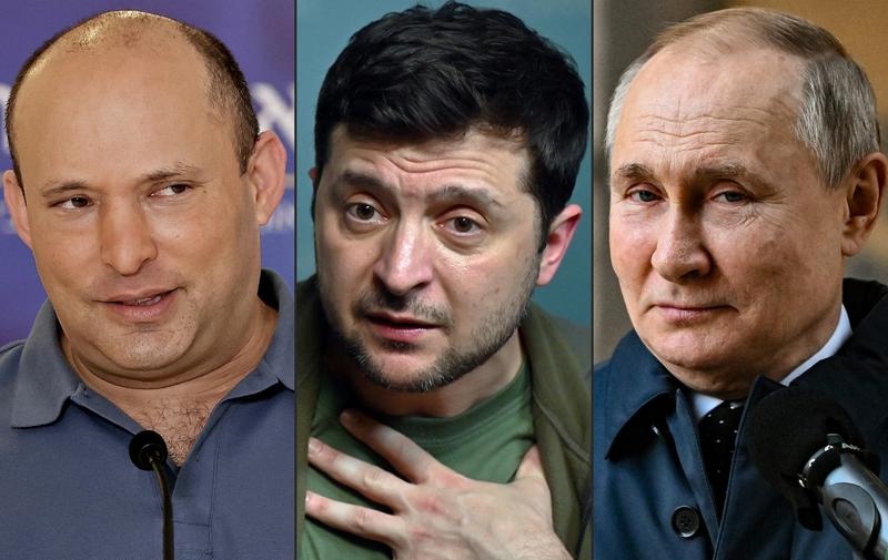 Naftali Bennett - Volodimir Zelenski - Vladimir Putin, Foto: JACK GUEZ/ AFP/ Profimedia Images