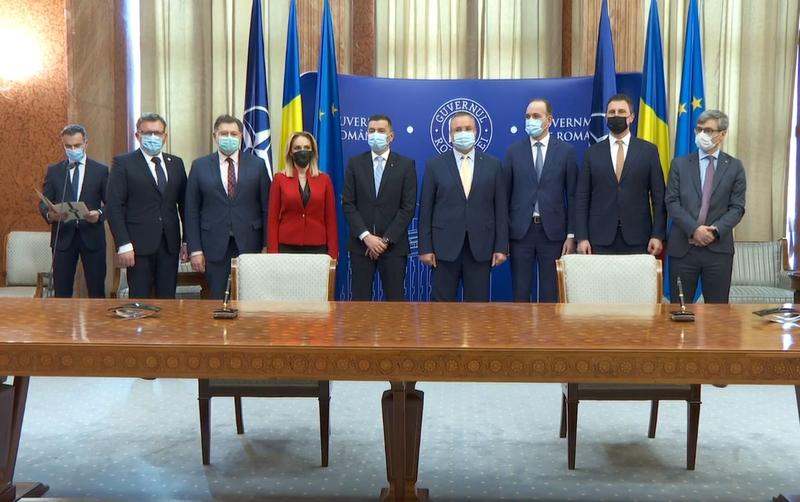 Semnare acorduri finantare, Foto: Captura Guvern