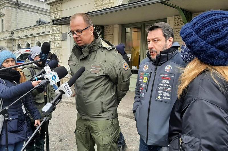 Matteo Salvini alaturi de primarul din Przemysl, Foto: STRINGER / AFP / Profimedia