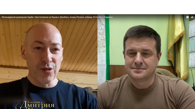 Jurnalistul Dmitri Gordon și generalul Vasili Burba, Foto: Screenshot