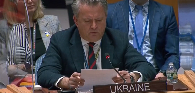 Ambasadorul ucrainean la ONU, Sergiy Kyslytsya, Foto: Captura video