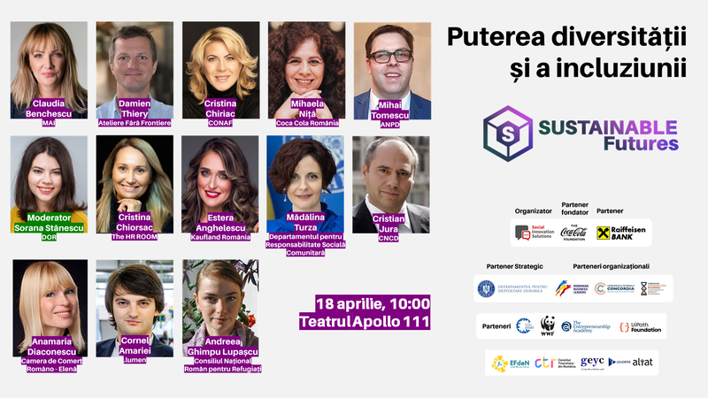 Seria Sustainable Futures: Cea de-a treia conversație este dedicată Obiectivului de Dezvoltare Durabilă 5, pe tema Puterea diversității și a incluziunii, Foto: Social Innovation Solutions