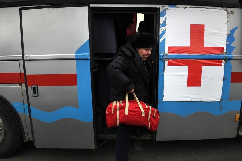 Refugiati din Berdyansk, Foto: Zuma Press