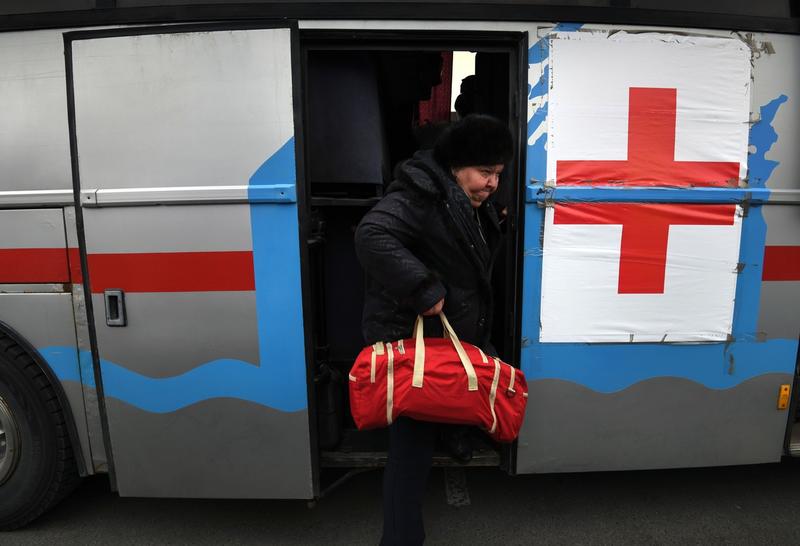 Refugiati din Berdyansk, Foto: Zuma Press