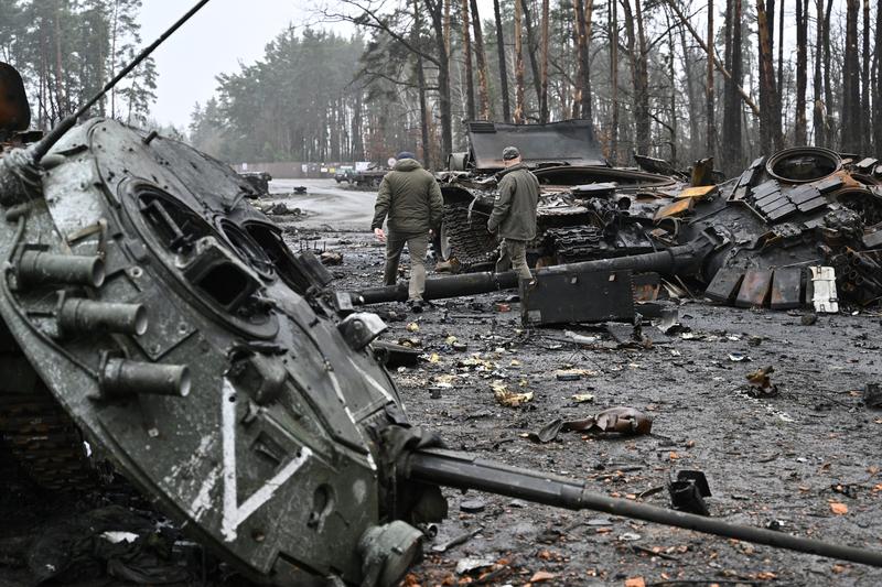 Tancuri rusești distruse de forțele ucrainene, Foto: Genya Savilov / AFP / Profimedia Images