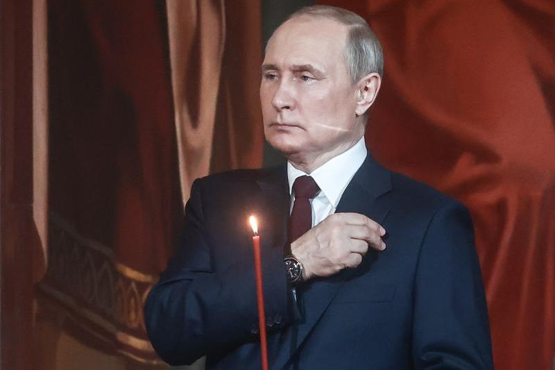 Vladimir Putin, la slujba de Înviere, Foto: Sergei Fadeichev / TASS / Profimedia