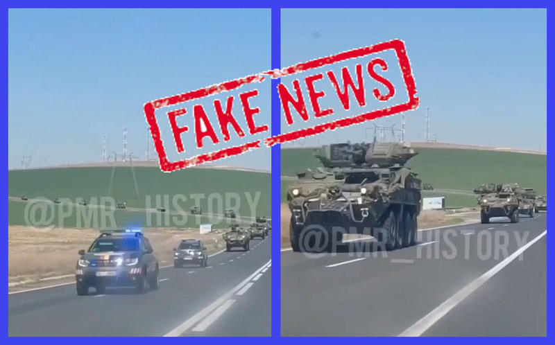 Fake News cu un convoi militar american ce s-ar fi deplasat din românia spre Ucraina, Foto: MApN