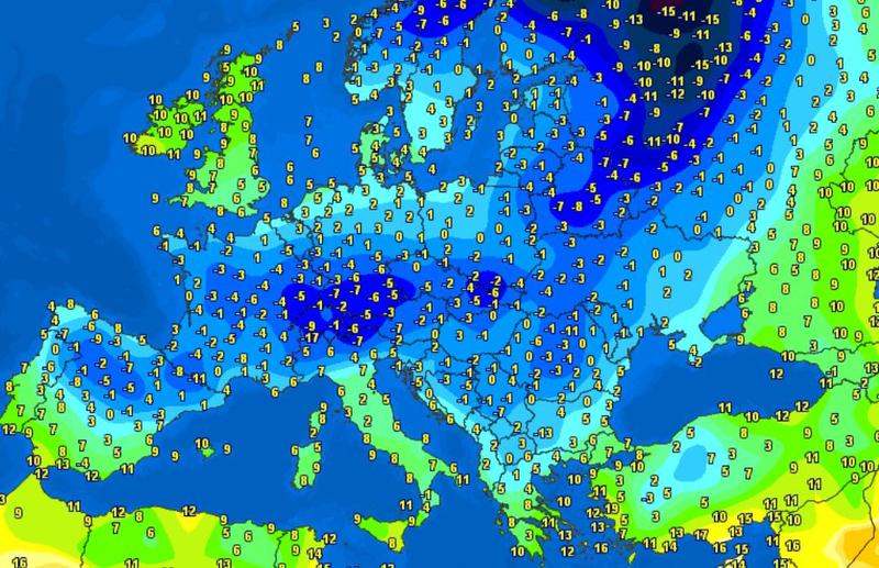 Temperaturile in Europa in dimineata zilei de 4 aprilie 2022, Foto: Meteociel